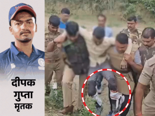 गोरखपुर में NEET छात्र के हत्यारोपी का एनकाउंटर:कुशीनगर में दोनों पैरों में गोली मारी, कंधे पर टांगकर ले गए पुलिसवाले