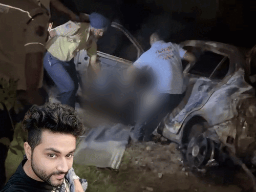 बठिंडा में कार में जिंदा जला प्रॉपर्टी डीलर:दोस्तों के साथ पार्टी करके लौट रहा था, गाड़ी में अचानक लगी आग