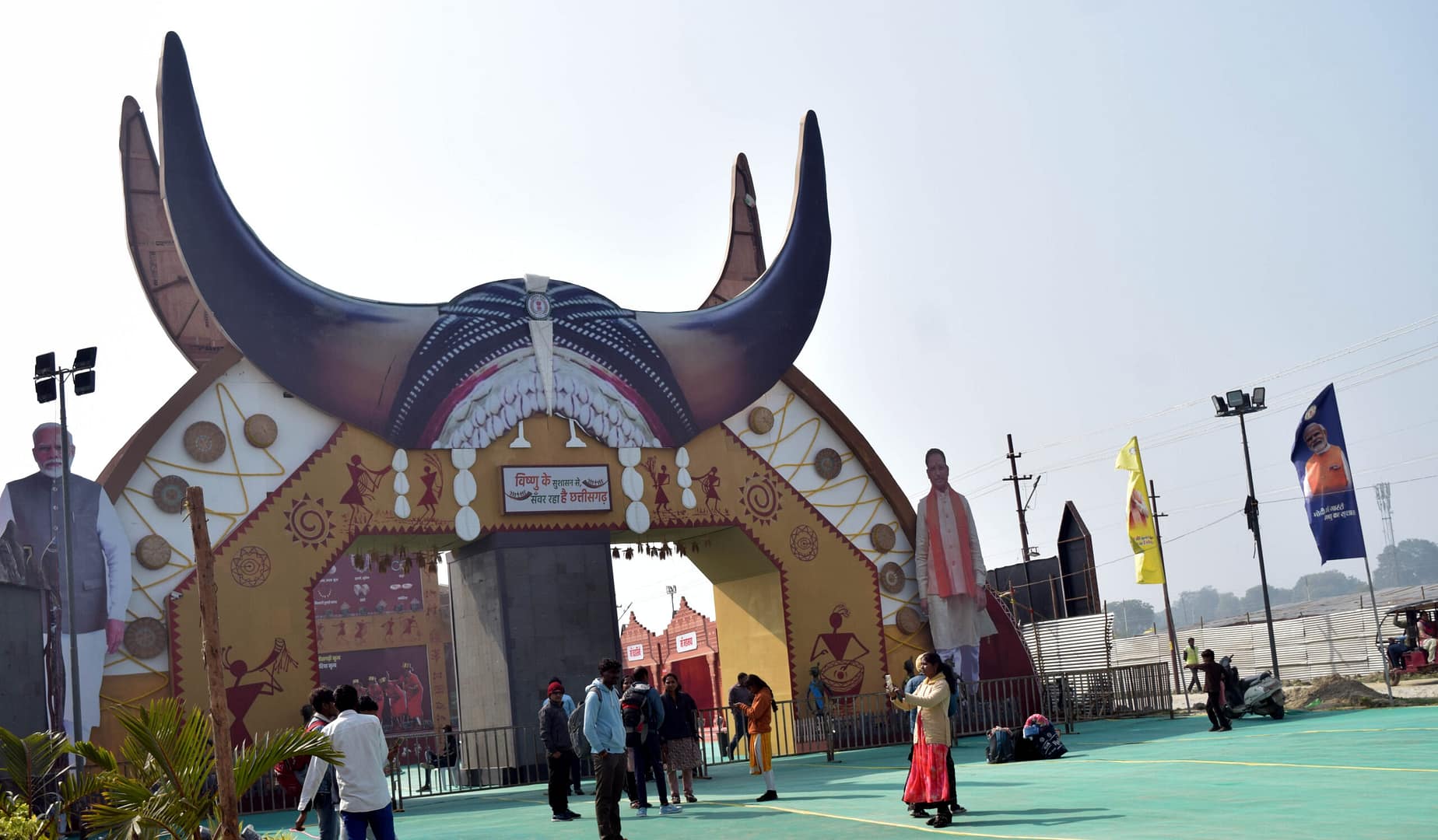 महाकुम्भ मेला क्षेत्र में बना छत्तीसगढ़ का पण्डाल 