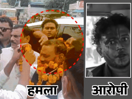 स्वामी प्रसाद पर करणी सेना का हमला, VIDEO:युवक ने माला पहनाई, फिर थप्पड़ मारा; बोला- ब्राह्मणों को गाली देते हैं